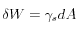 \delta W=\gamma_s dA